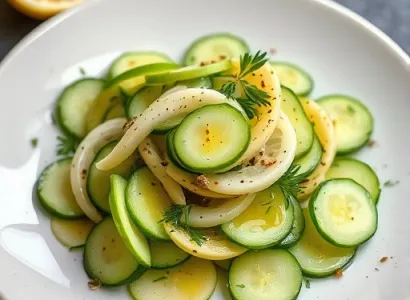 Salade de concombre à l'eau de fleur d'oranger