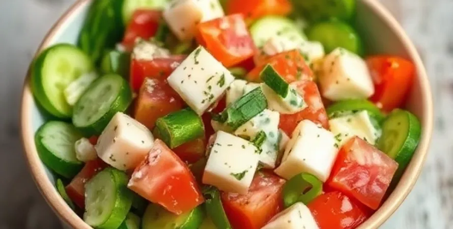 Salade crémeuse aux légumes frais