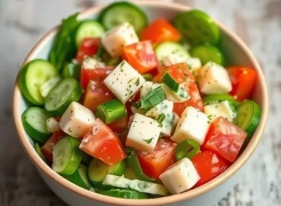 Salade crémeuse aux légumes frais