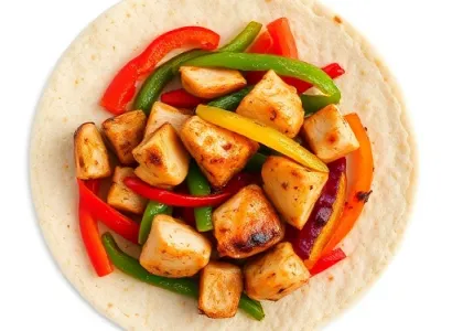 Fajitas au poulet et poivrons