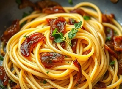 Tagliatelles Sautées au Thym et à l'Oignon