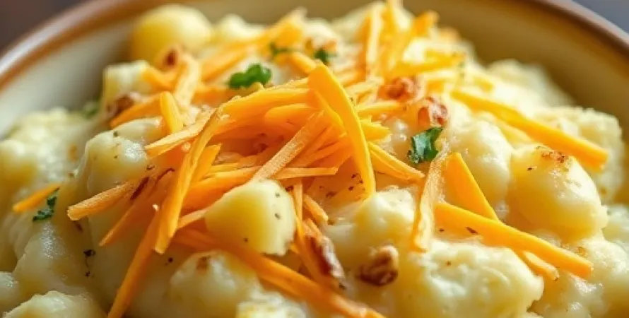 Garniture de pommes de terre au cheddar pour piroguis