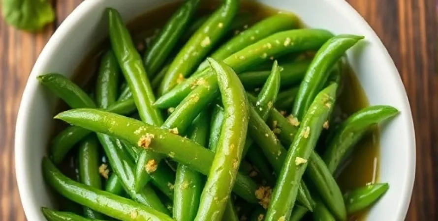 Haricots verts à la sauce citron et ail