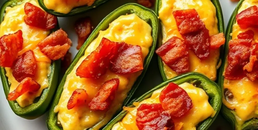 Poivrons jalapeños farcis au fromage et bacon