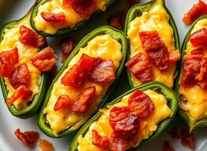 Poivrons jalapeños farcis au fromage et bacon