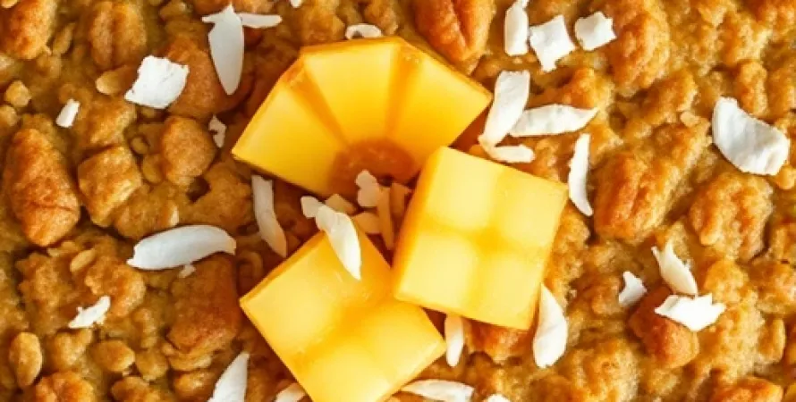 Flocons d'avoine coco-ananas au four