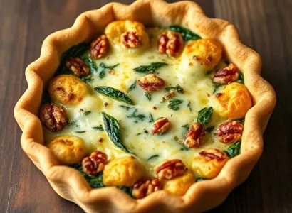 Quiche aux épinards, gouda et noix