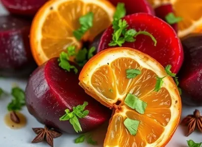 Salade de betteraves rôties aux agrumes et anis