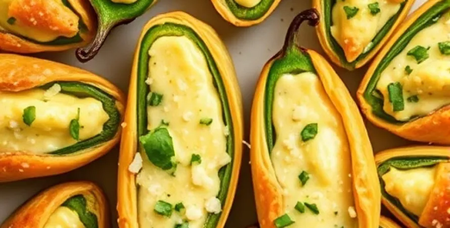 Poivrons jalapenos farcis enrobés de pâte feuilletée