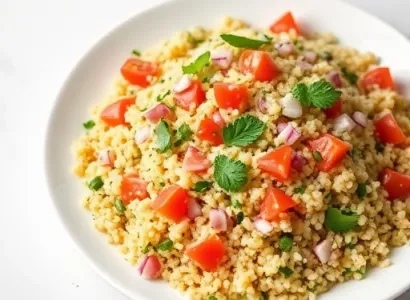 Salade de boulgour à la vinaigrette d'oignon vert