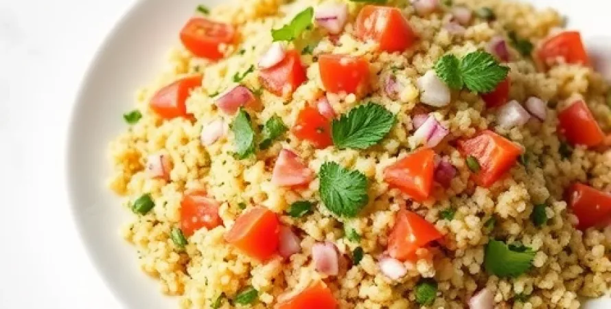 Salade de boulgour à la vinaigrette d'oignon vert