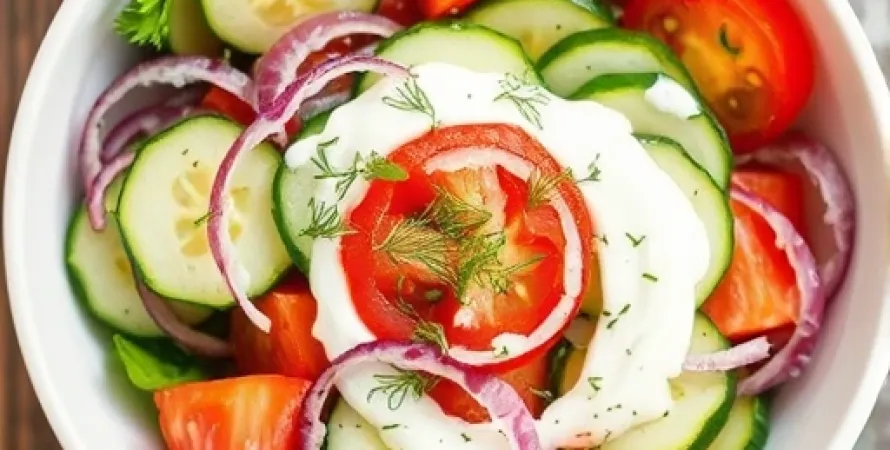 Salade Fraîche aux Tomates et Concombre
