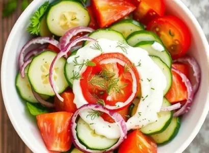 Salade Fraîche aux Tomates et Concombre