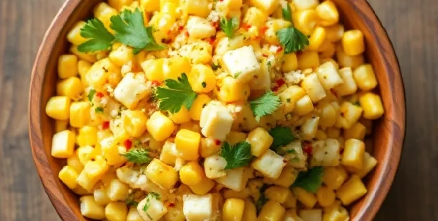 Salade de maïs piquante au cheddar