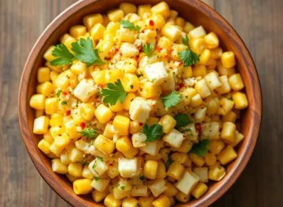 Salade de maïs piquante au cheddar