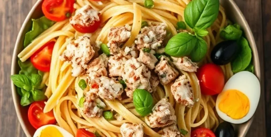 Salade de pâtes au thon méditerranéenne
