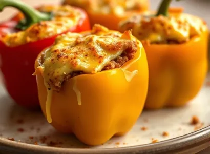 Poivrons farcis à la viande et fromage