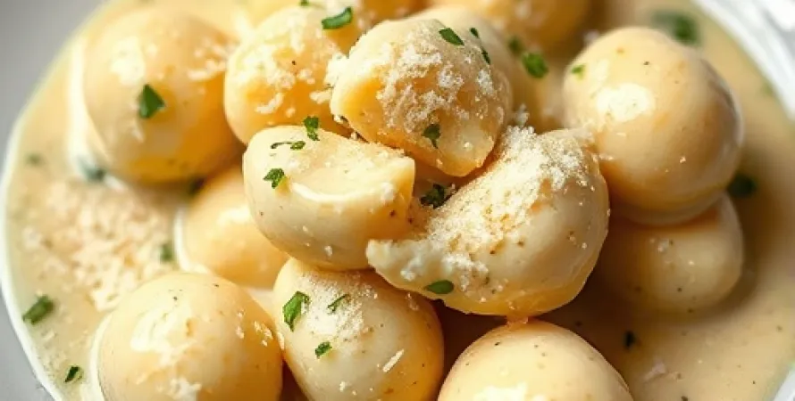 Gnocchis à la ricotta et sauce crème au pistou