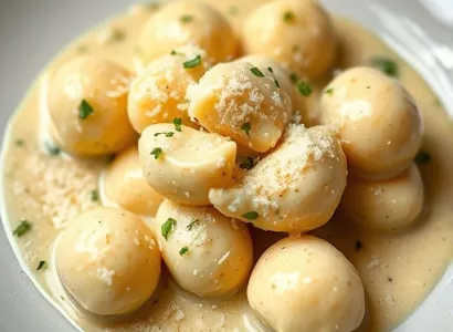Gnocchis à la ricotta et sauce crème au pistou