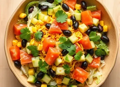 Salade mexicaine végétarienne en bol croustillant