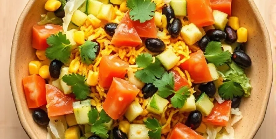 Salade mexicaine végétarienne en bol croustillant