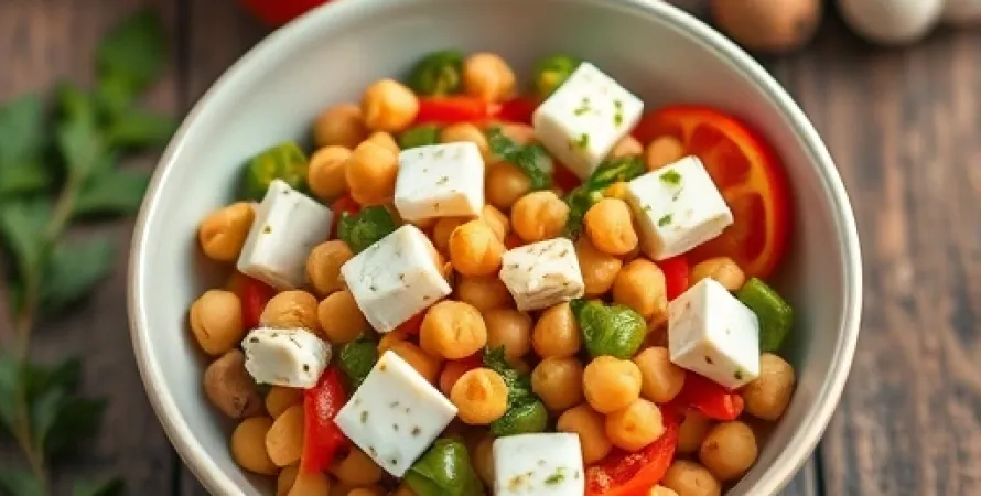 Salade de pois chiches et fromage frais
