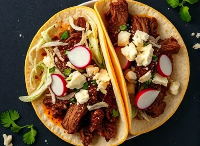 Tacos au canard sauce mole