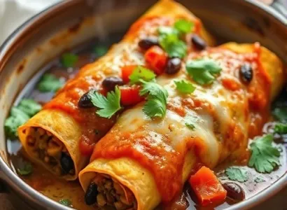 Enchiladas véganes aux poivrons et tomates vertes