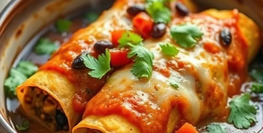 Enchiladas véganes aux poivrons et tomates vertes