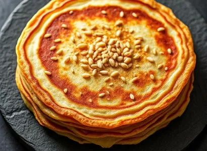 Galette croustillante à l'oignon vert et sésame