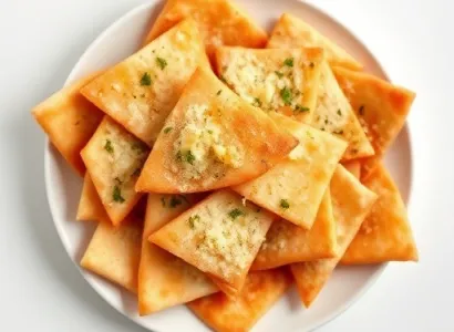 Croustillants de Pain Pita à l'Ail et au Parmesan
