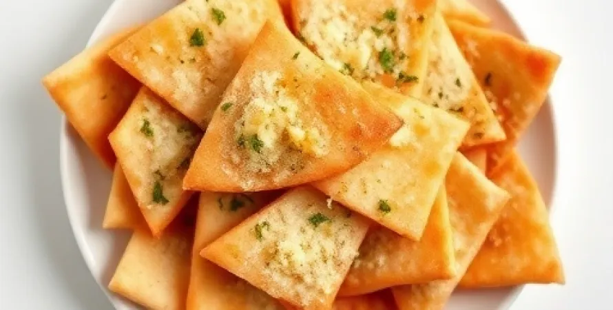 Croustillants de Pain Pita à l'Ail et au Parmesan