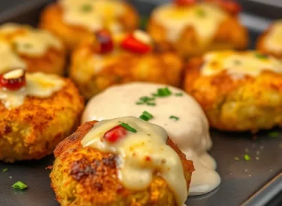 Croquettes de pommes de terre au fromage et poivrons doux