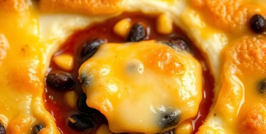 Gratin de burritos aux haricots noirs