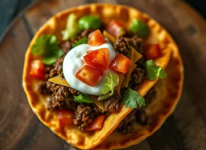 Tacos sur pain frit maison