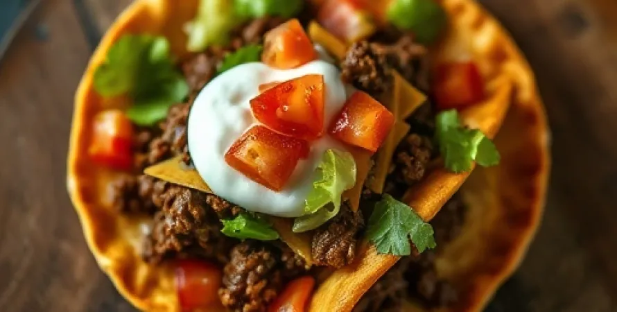 Tacos sur pain frit maison