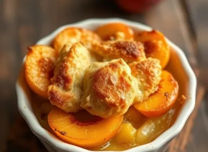 Gratin de pêches rustique