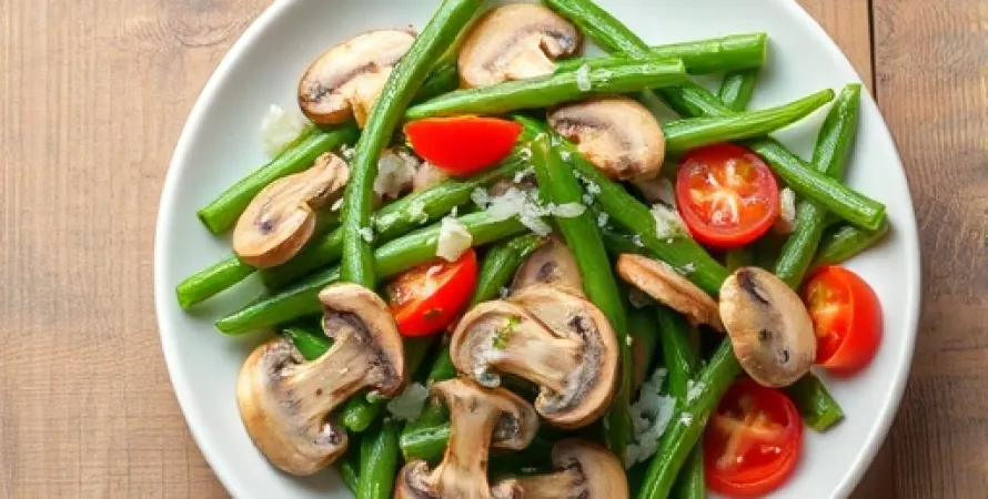 Salade de Champignons et Haricots Verts