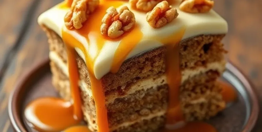 Gâteau Noix-Caramel Fondant