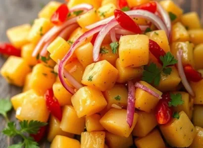 Salade d'igname à la vinaigrette moutardée