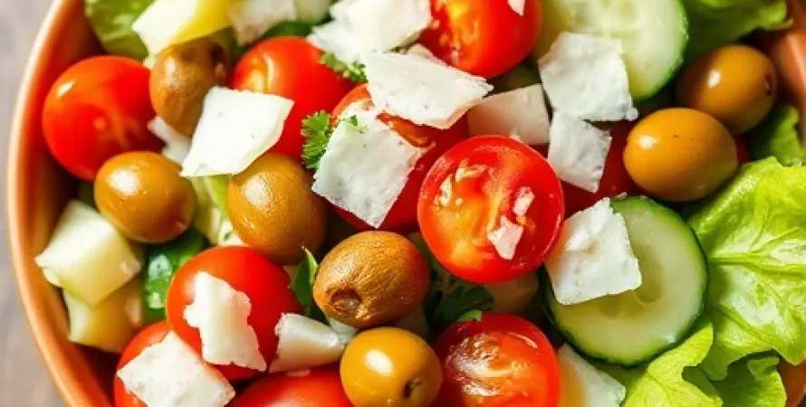 Salade Méditerranéenne aux Tomates et Parmesan