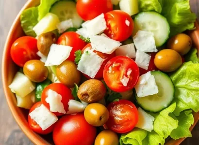 Salade Méditerranéenne aux Tomates et Parmesan