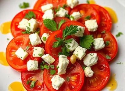 Salade de tomates à la fourme d'Auvergne