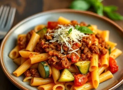 Sauce Bolognaise aux Courgettes et Pâtes