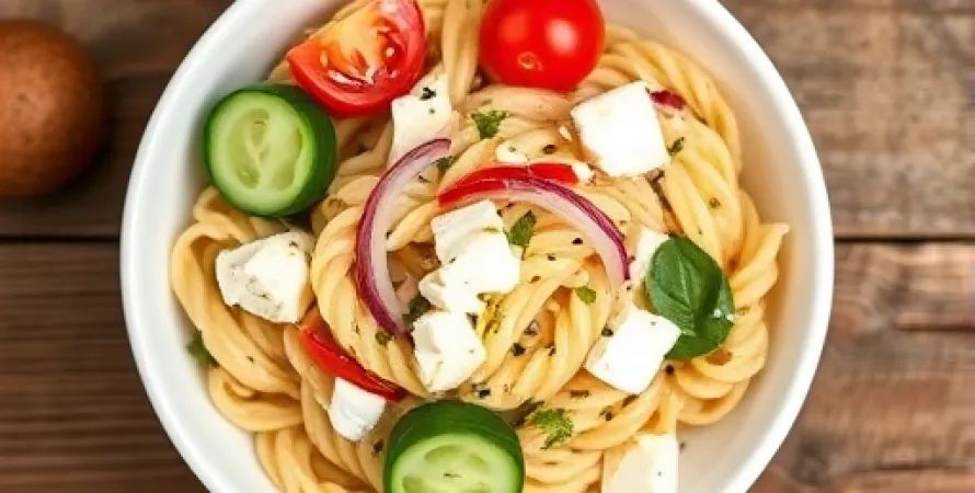 Salade de pâtes à la vinaigrette aux graines de pavot