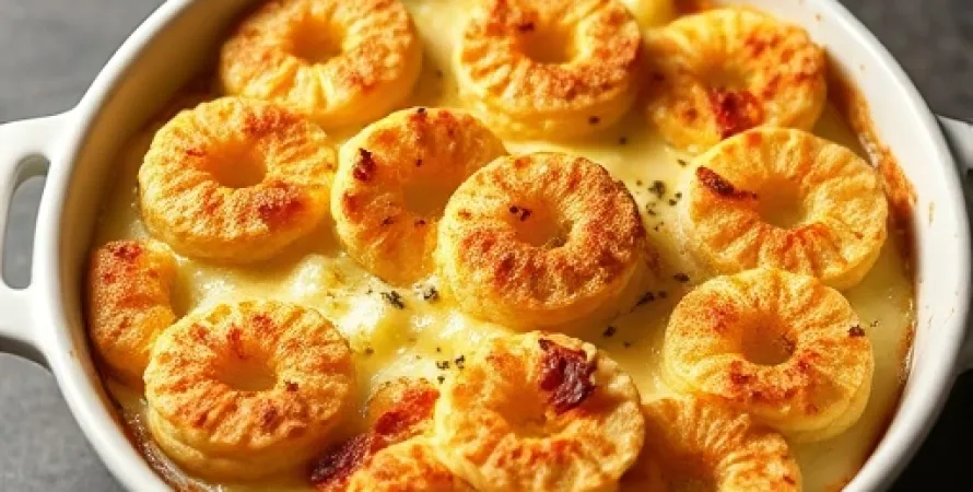 Gratin d'ananas et fromage
