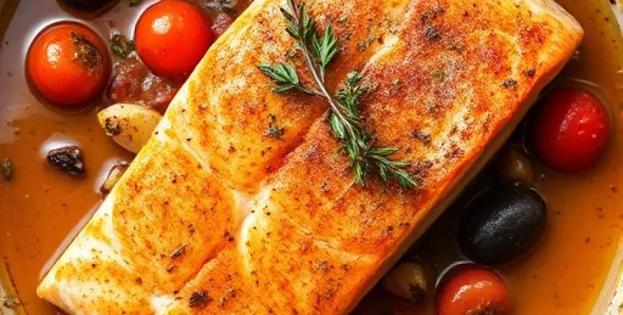 Saumon rôti aux saveurs provençales