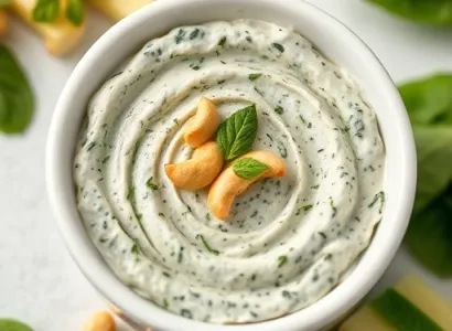 Dip crémeux aux épinards et noix de cajou