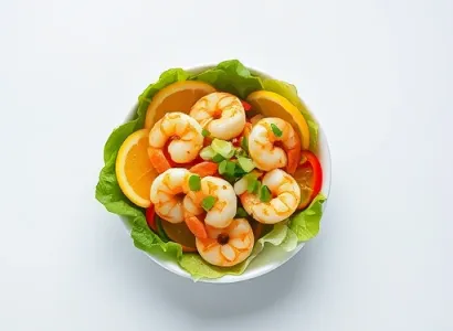 Salade de crevettes aux agrumes et poivron