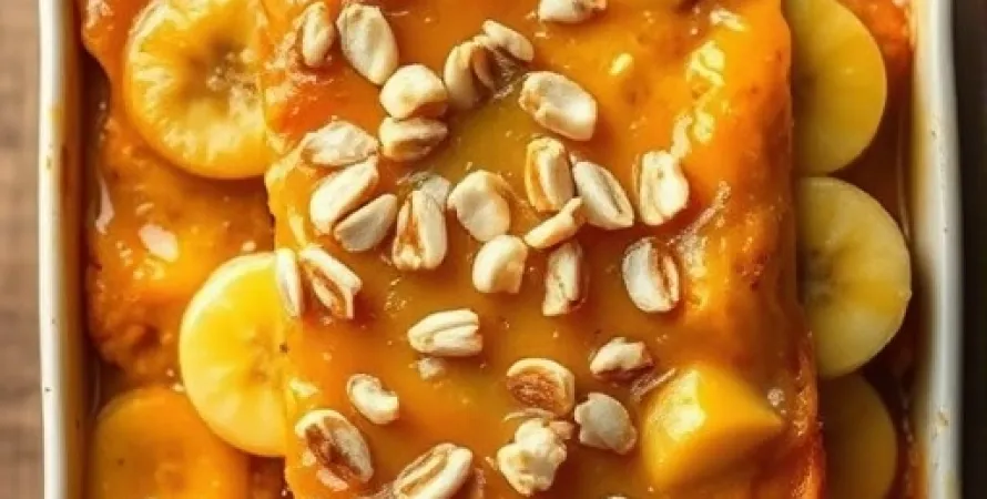 Gratin de patates douces aux bananes et ananas